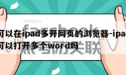 可以在ipad多开网页的浏览器-ipad可以打开多个word吗