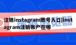 注销instagram账号入口|instagram注销账户在哪