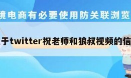 关于twitter祝老师和狼叔视频的信息