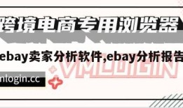 ebay卖家分析软件,ebay分析报告