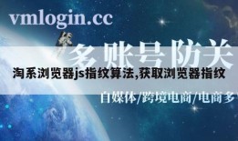 淘系浏览器js指纹算法,获取浏览器指纹