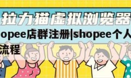 shopee店群注册|shopee个人注册流程