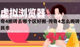 传奇4搬砖去哪个区好搬-传奇4怎么搬砖赚人民币