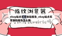 ebay站点买家体验报告_ebay站点买家体验报告怎么做