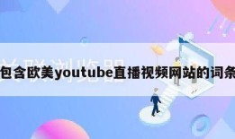 包含欧美youtube直播视频网站的词条