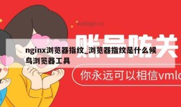 nginx浏览器指纹_浏览器指纹是什么候鸟浏览器工具