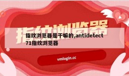 指纹浏览器是干嘛的,antidetect71指纹浏览器