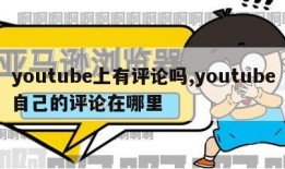 youtube上有评论吗,youtube自己的评论在哪里