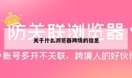 关于什么浏览器跨境的信息